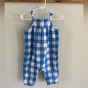 Hanna Andersson Blue and White Checkered Kids Romper